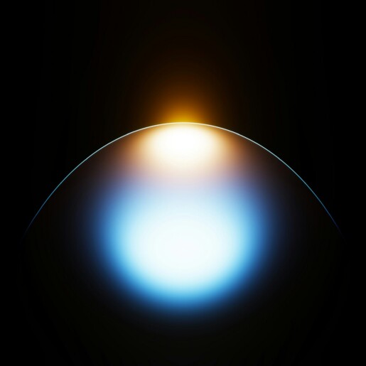 Abstract blue horizon with sunrise light